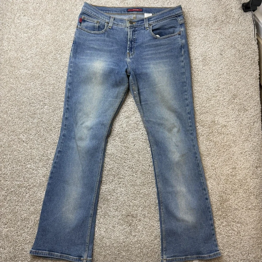 Y2K BCBGMAXAZRIA Bootcut Jeans Womens 7/8R Medium Wash Mid Rise Stretch Denim